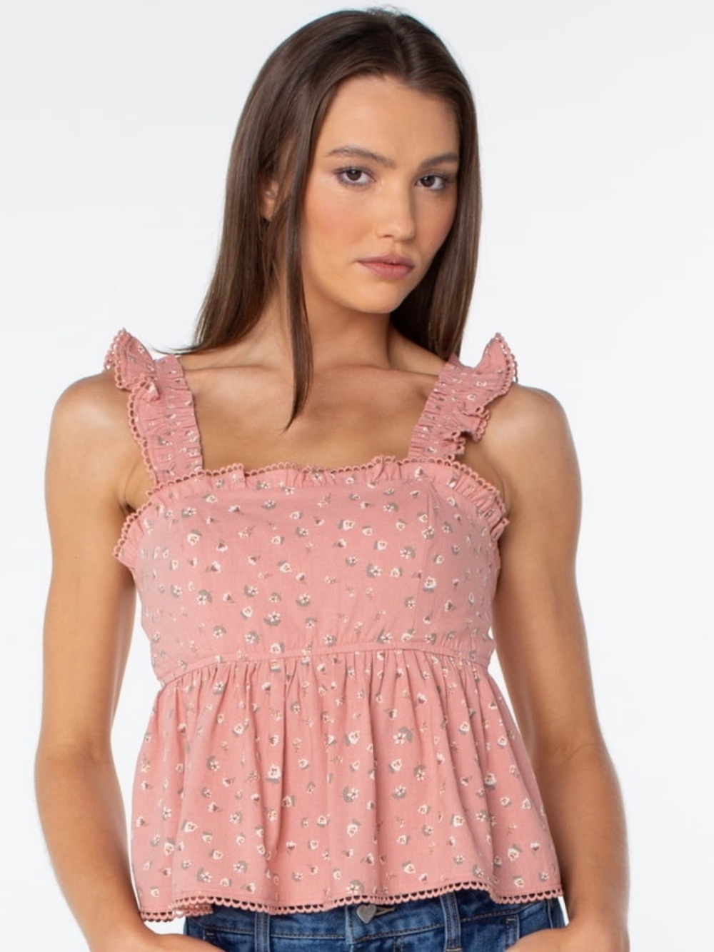 Celebrity Pink Women's Flutter Sleeve Peplum Top